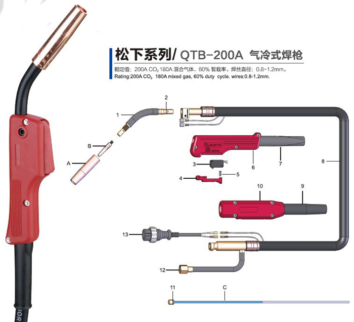 QTB-200K松下焊槍